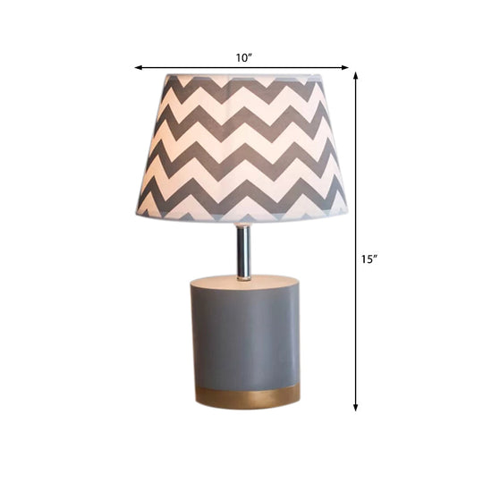 Zigzag Nordic Desk Light - Stylish Gray Study Lamp For Childs Bedroom
