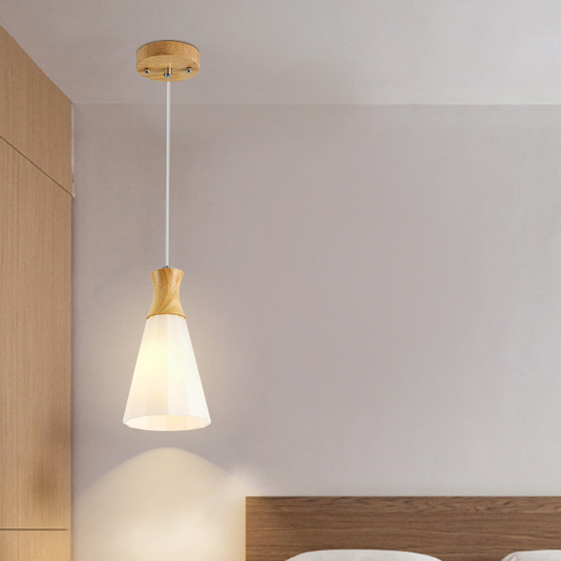 Nordic Style Milk Glass Hanging Light in White for Cloth Shop/Restaurant - Sleek & Stylish