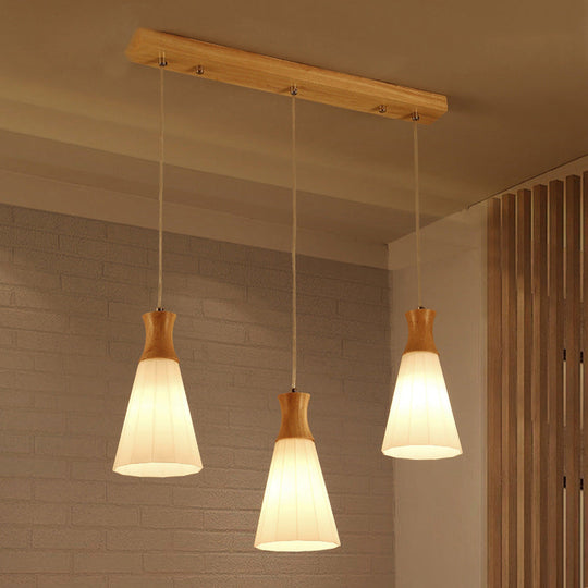 Nordic Style Hanging Light In White For Cloth Shop Restaurant - Milk Glass Coolie Suspension / 23.5