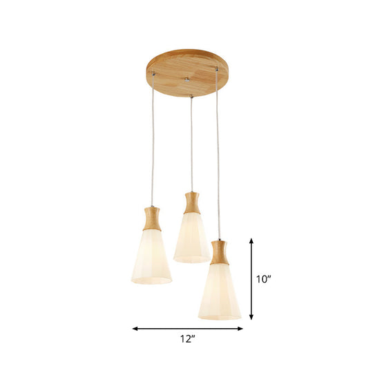 Nordic Style Hanging Light In White For Cloth Shop Restaurant - Milk Glass Coolie Suspension