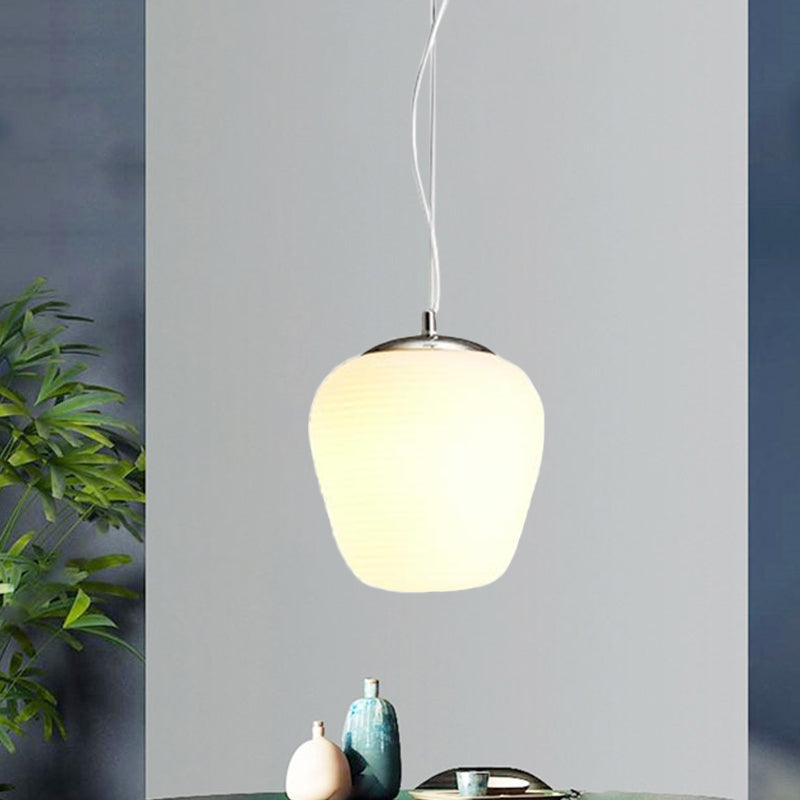 Nordic Pendant Light - Stylish Opal Glass Suspension For Office & Kitchen Island White / 7.5
