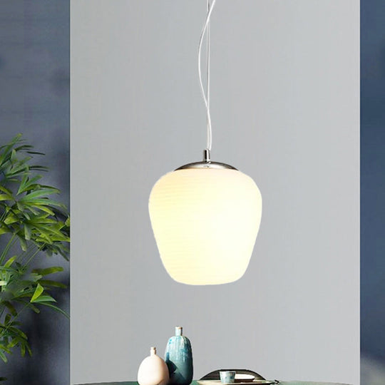 Nordic Pendant Light - Stylish Opal Glass Suspension For Office & Kitchen Island White / 7.5