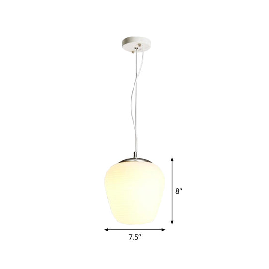 Nordic Pendant Light - Stylish Opal Glass Suspension For Office & Kitchen Island