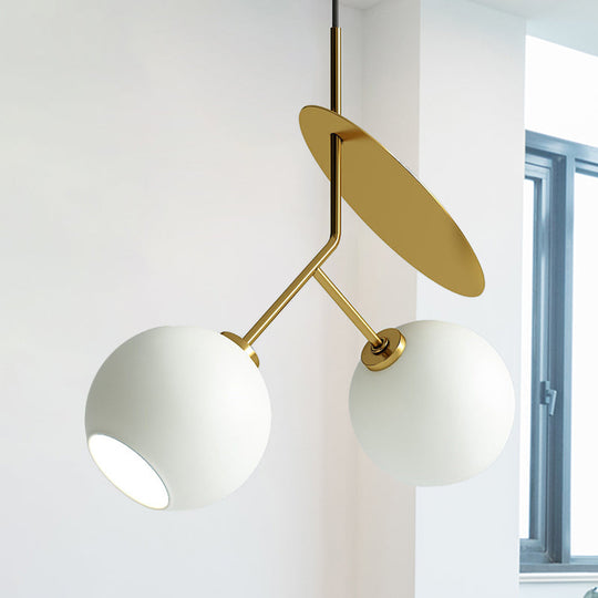 Contemporary Glass Globe Pendant Light With Metallic Circle - Ideal For Restaurants Gold / 19.5
