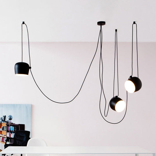 Monochrome Metal Pendant Light - Modern Suspension Lighting For Living Room