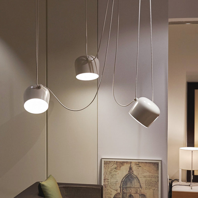 Monochrome Metal Pendant Light - Modern Suspension Lighting For Living Room 3 / White 7