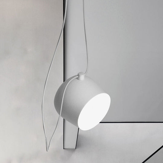 Monochrome Metal Pendant Light - Modern Suspension Lighting For Living Room 1 / White 7