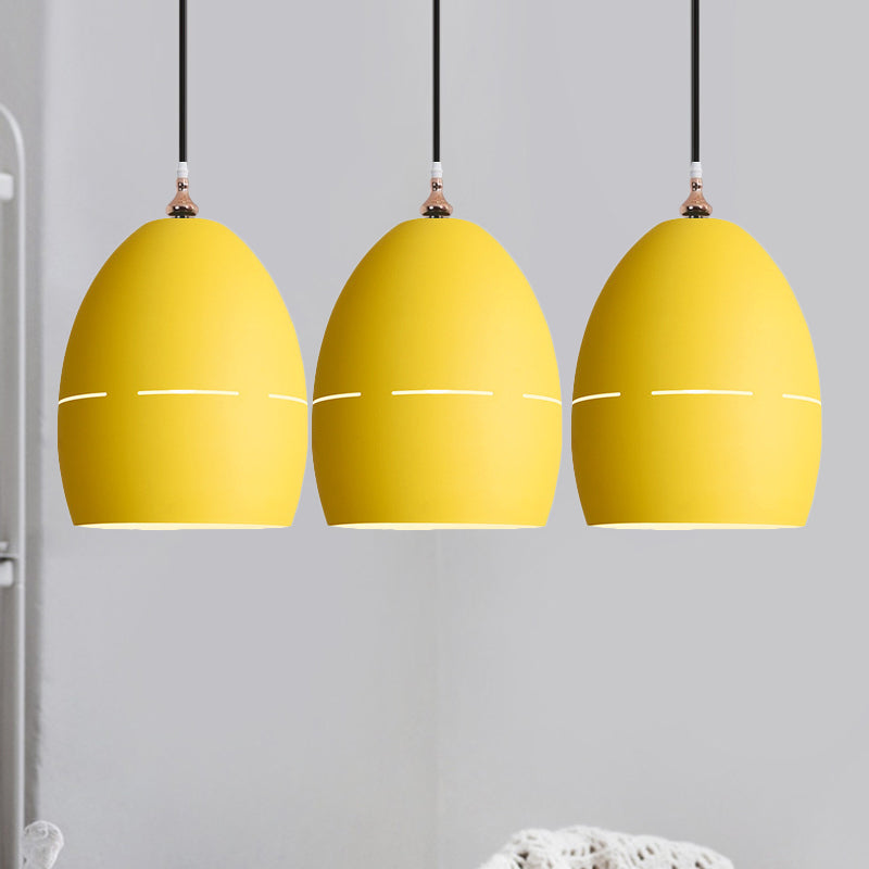 Metal Oval Suspension Light - Macaron Loft Hanging 1 For Dining Room