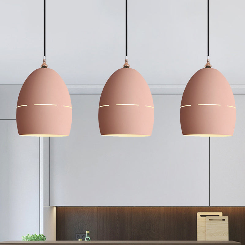 Metal Oval Suspension Light - Macaron Loft Hanging 1 For Dining Room