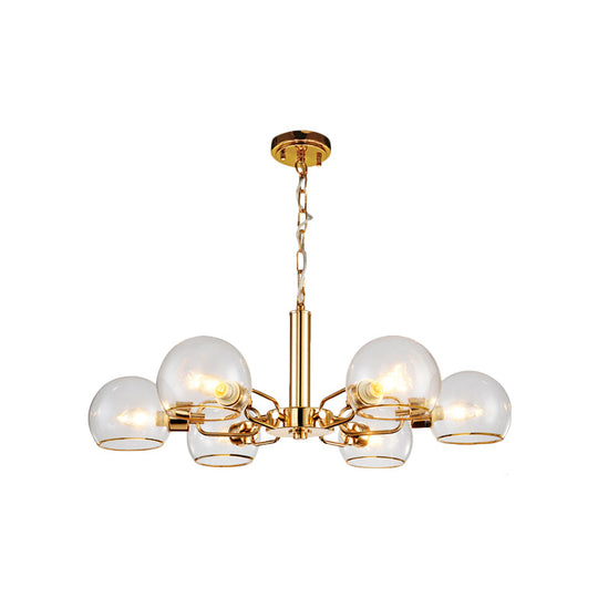 Modern Globe Chandelier: Black/Gold/White | 3/6 Light Pendant For Living Room