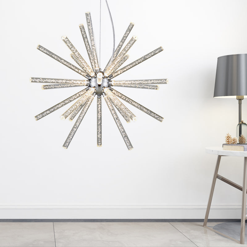Modern Crystal LED Starburst Chandelier Pendant Light - 12.5"/18"/28" Wide, Clear Hanging Ceiling Fixture