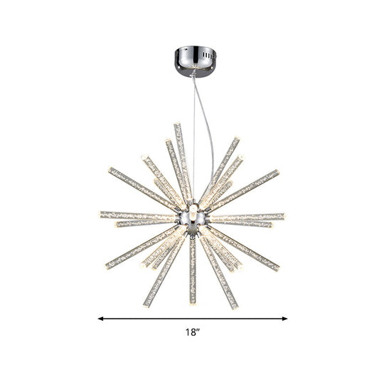 Modern Crystal LED Starburst Chandelier Pendant Light - 12.5"/18"/28" Wide, Clear Hanging Ceiling Fixture