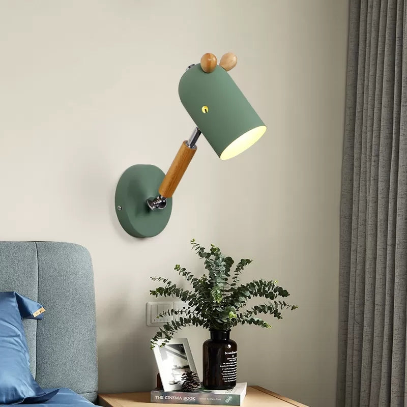 Metal Trojan Wall Light - Stylish Nordic Lamp For Study Room In Green