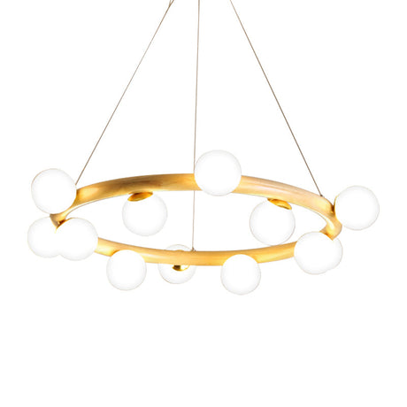 Japanese Style Wood Ring Pendant Light With Bubble Shade - Ideal For Study Room
