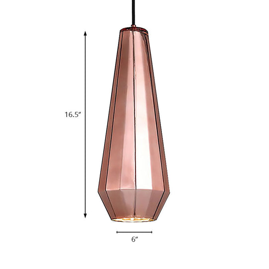 Mini Rose Gold Pendant Light for Bar Counter - Post Modern Metal Ceiling Lamp