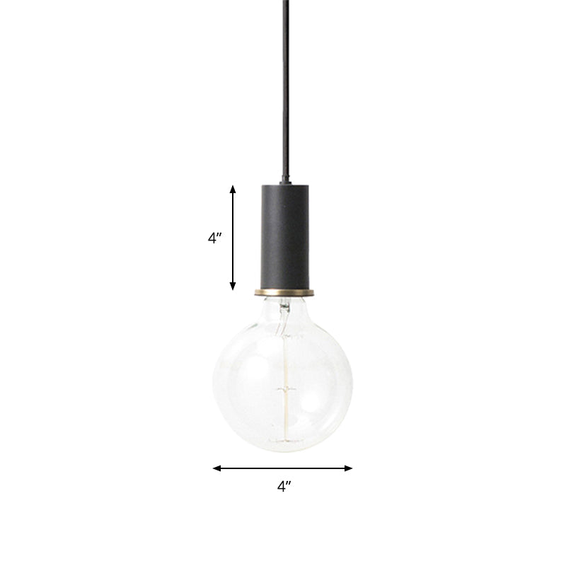 Mini Hanging Macaron Loft Metal Pendant Light - Single Light in Black/Blue/Pink/White - Perfect for Cafes