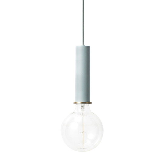 Mini Macaron Loft Metal Pendant Light - Single Hanging Lamp For Cafes Black/Blue/Pink/White Blue /