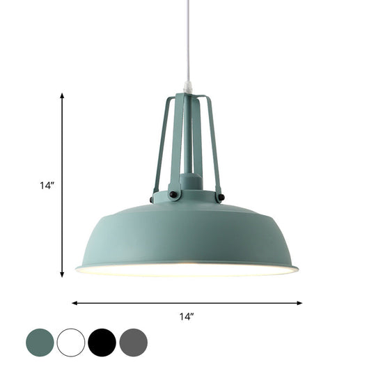 Minimalist Metal Drum Pendant Light - 14/18 Dia 1 Black/White/Grey