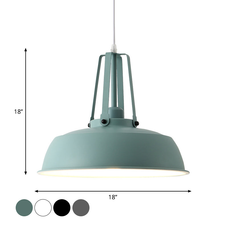 Minimalist Metal Drum Pendant Light - 14/18 Dia 1 Black/White/Grey