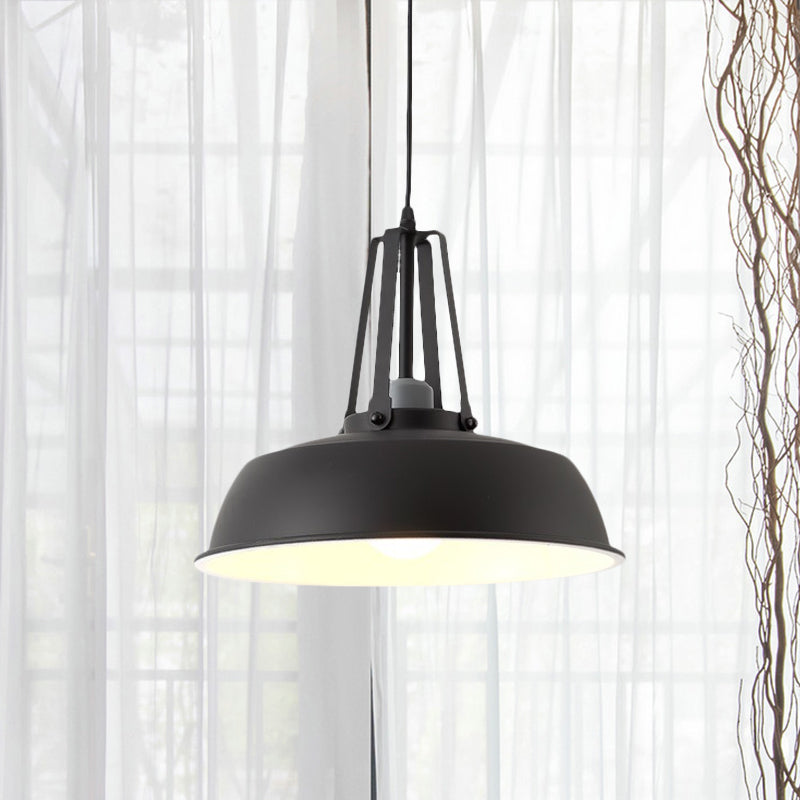 Minimalist Metal Drum Pendant Light - 14/18 Dia 1 Black/White/Grey