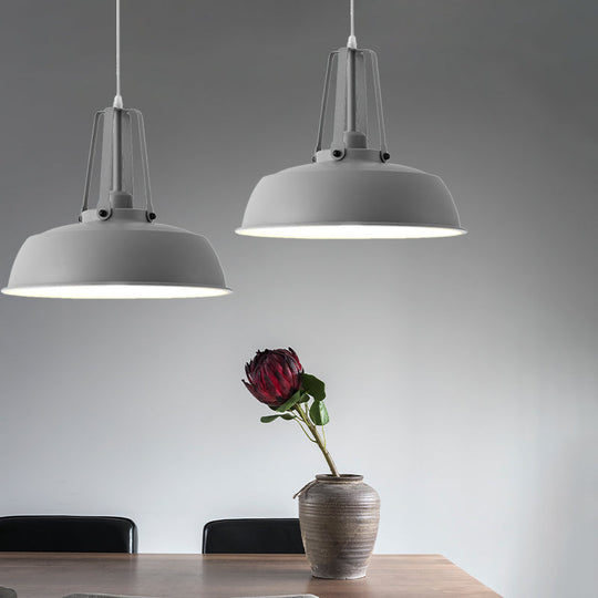 Minimalist Metal Drum Pendant Light - 14/18 Dia 1 Black/White/Grey