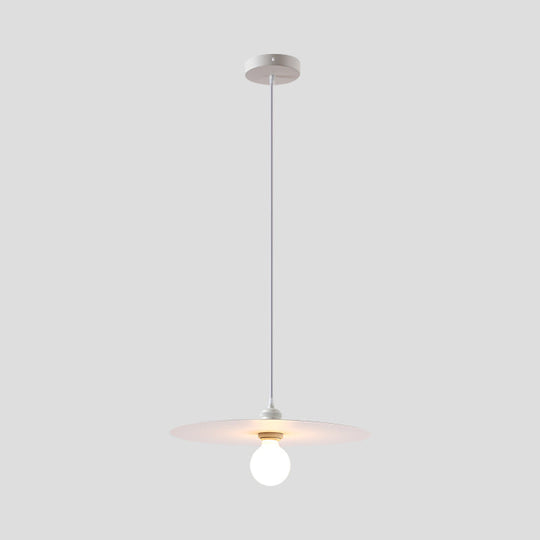Macaron Pendant Light With Metal Disc Shade - Single Bulb Multi-Color Options