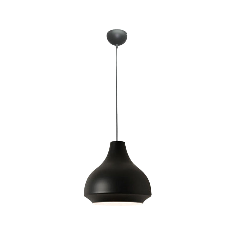 Contemporary Metal Pendant Ceiling Light - Gourd Hanging Lighting 1 Grey/Black/Yellow Black