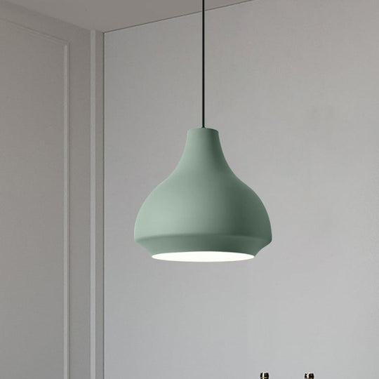 Contemporary Metal Pendant Ceiling Light - Gourd Hanging Lighting 1 Grey/Black/Yellow