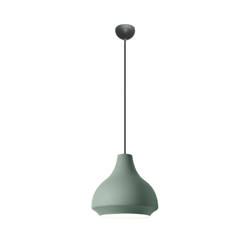 Contemporary Metal Pendant Ceiling Light - Gourd Hanging Lighting 1 Grey/Black/Yellow