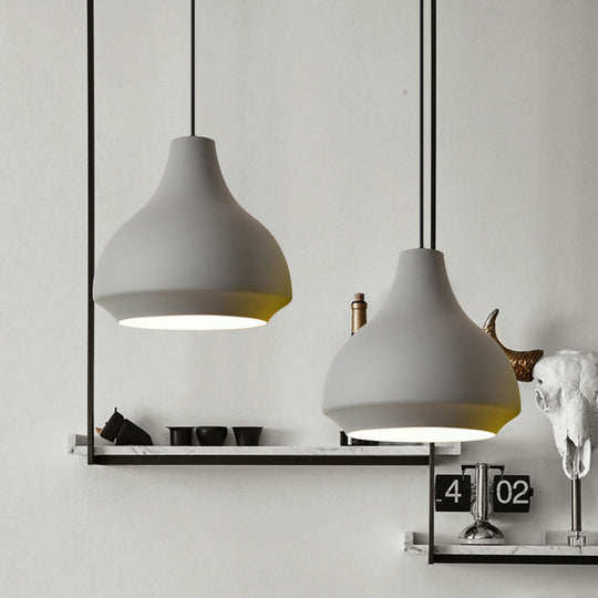 Contemporary Metal Pendant Ceiling Light - Gourd Hanging Lighting 1 Grey/Black/Yellow