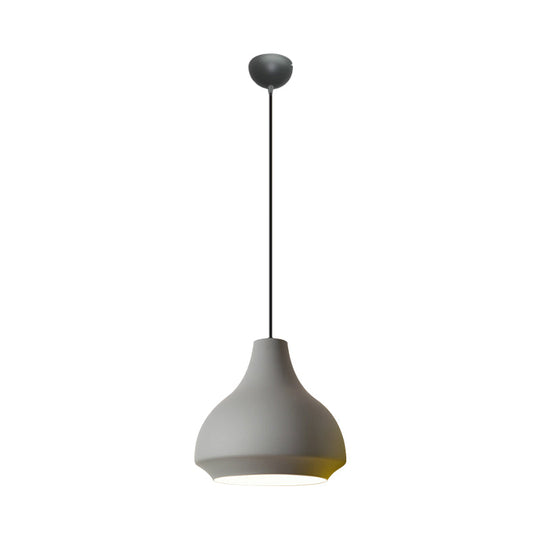 Contemporary Metal Pendant Ceiling Light - Gourd Hanging Lighting 1 Grey/Black/Yellow Grey