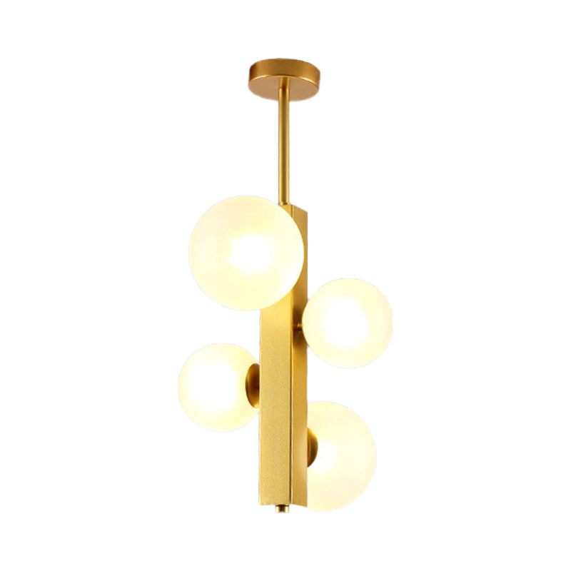 Gold Linear Suspension Light With Modo Clear/White Glass Shades - Modern And Simple Design For