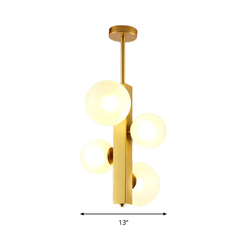 Gold Linear Suspension Light With Modo Clear/White Glass Shades - Modern And Simple Design For