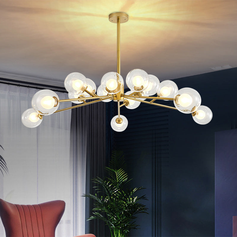 Modern Large Chandelier: 15/18 Lights Restaurant Hotel Branch Metal Black/Gold Hanging Lamp 15 /