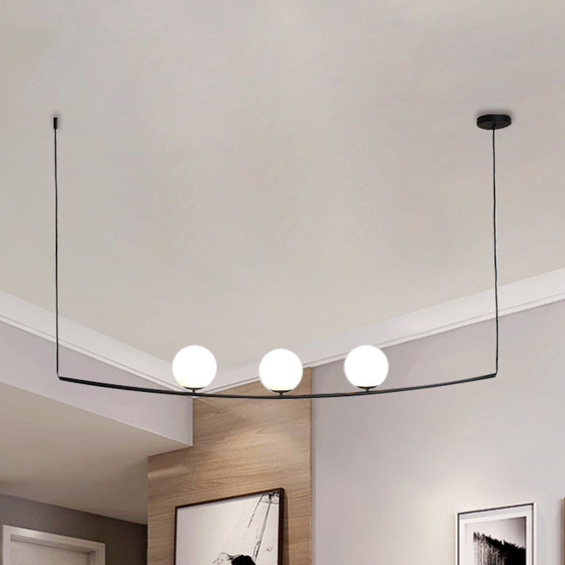 Modern Metal Chandelier: 2/3-Light Bubble Island Light In Black/Gold - Simple And Stylish