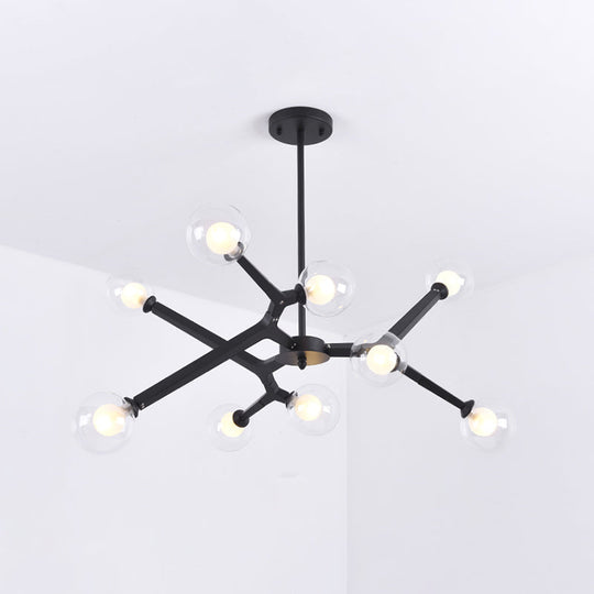 Modern Bubble Glass Ceiling Chandelier With 5/9 Lights - Elegant Luminaire Lighting In Black/Gold