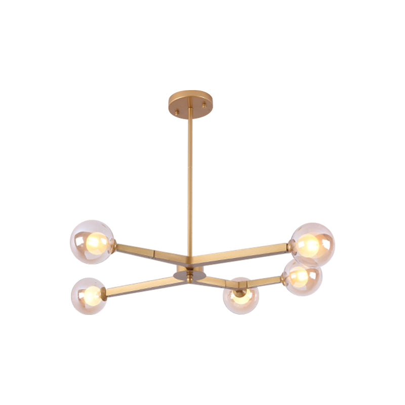 Modern Bubble Glass Ceiling Chandelier With 5/9 Lights - Elegant Luminaire Lighting In Black/Gold