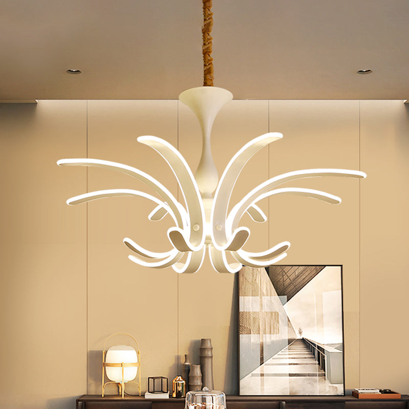 Modern Led White Fireworks Pendant Chandelier - Acrylic Ceiling Lamp For Living Room