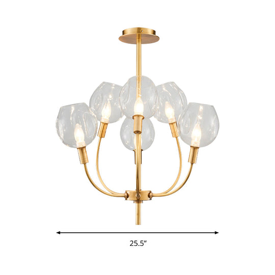 Modern Gold Pendant Light With Clear Glass Shade - Ideal For Restaurants And Foyers