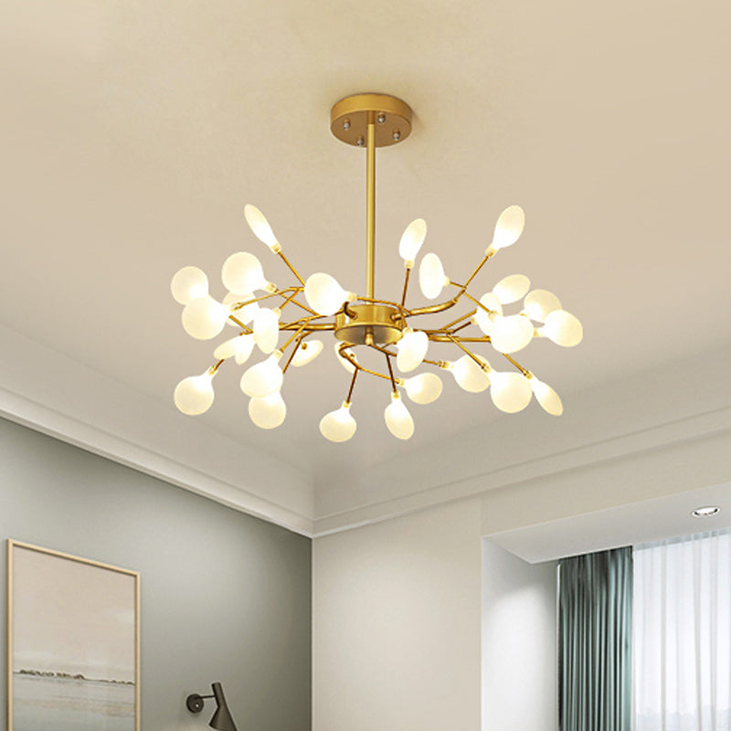 Modern Frosted Flat Shade Multi-Light Pendant Chandelier For Sitting Room 25 / Gold