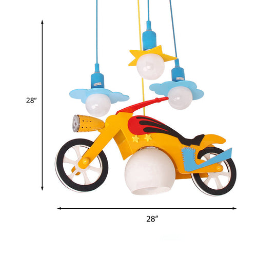 Kids Yellow Cartoon Hanging Pendant Light For Game Room Or Bedroom