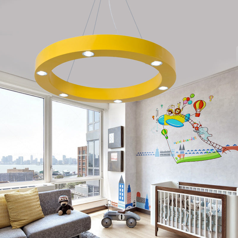 Modern Led Ceiling Pendant | Game Room Ring Hanging Light Durable Metal Finish Stylish & Lovely