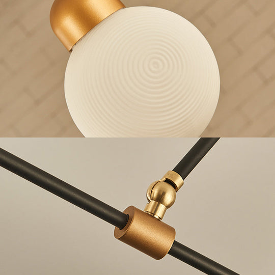 Modo Opal Glass Brass Chandelier - Modern Pendant Light For Living Room With Multi-Head Stylish