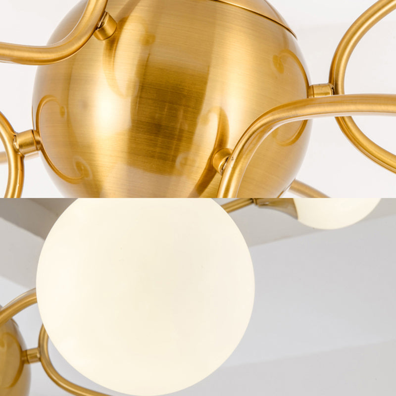 Gold Metallic Plant Chandelier For Modern Living Rooms