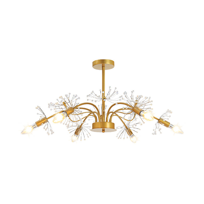 Isla - Exquisite Gold Ceiling Pendant Chandelier - 7 Light Candle Style with
