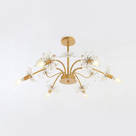 Isla - Exquisite Gold Ceiling Pendant Chandelier - 7 Light Candle Style with