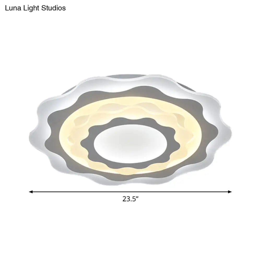 19/23.5 Acrylic Gear Led Flush Mount Ceiling Light - Simplicity White Fixture