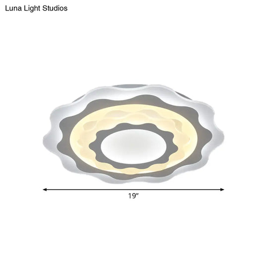 19/23.5 Acrylic Gear Led Flush Mount Ceiling Light - Simplicity White Fixture