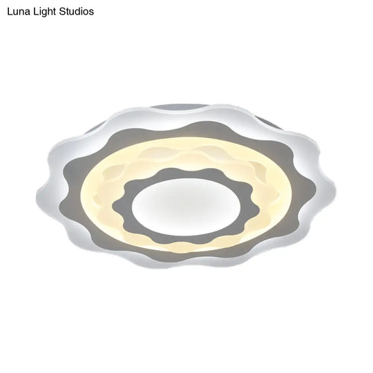 19/23.5 Acrylic Gear Led Flush Mount Ceiling Light - Simplicity White Fixture