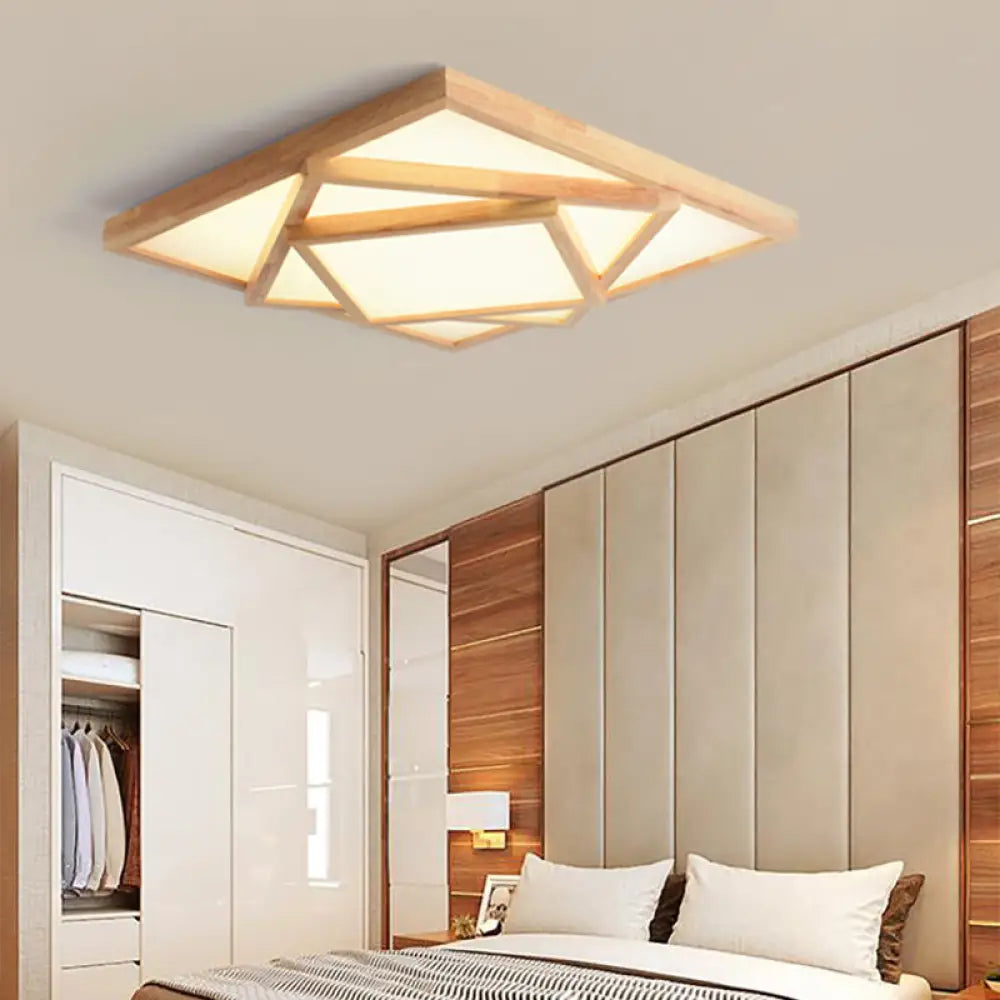 19’/25’/31.5’ Wide Minimalist Wood Beige Led Ceiling Light In White/Warm/Natural - Flush